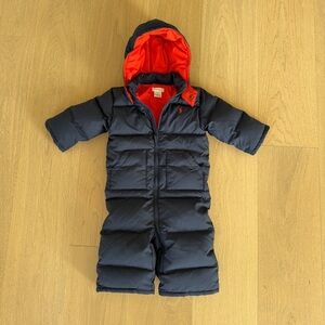 Ralph Lauren Navy Puffer Snowsuit Romper 12 months size